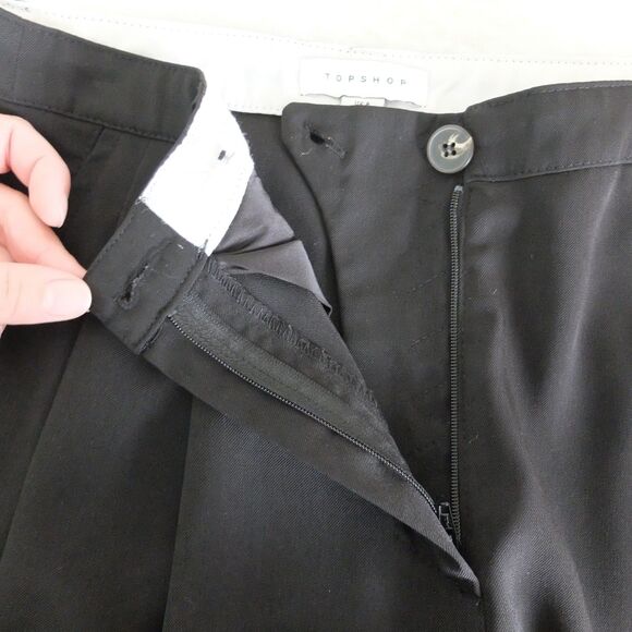 Topshop Black Straight Leg Trouser Dress Pants Size 4 - Picture 6 of 10